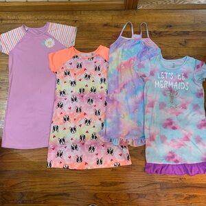 Girls 4 Pc Nightgown Bundle
Daisy Boston Terrier Smiley Face Tie Dye 
Large